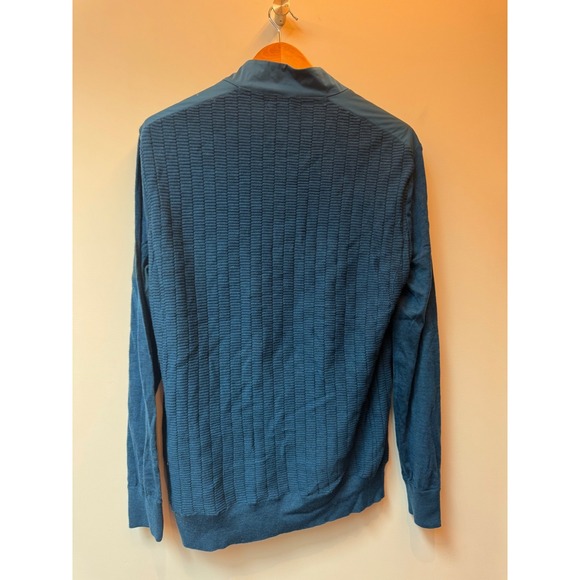Rapha Men's XL Pullover Half Zip Cycling Top Blue Wool Blend Long Sleeve - Picture 3 of 4